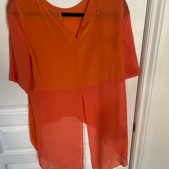 Bright orange sheer blouse - Picture 2 of 2
